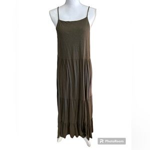 Z Supply tiered dark khaki green spaghetti strap knit sundress.  Size medium
